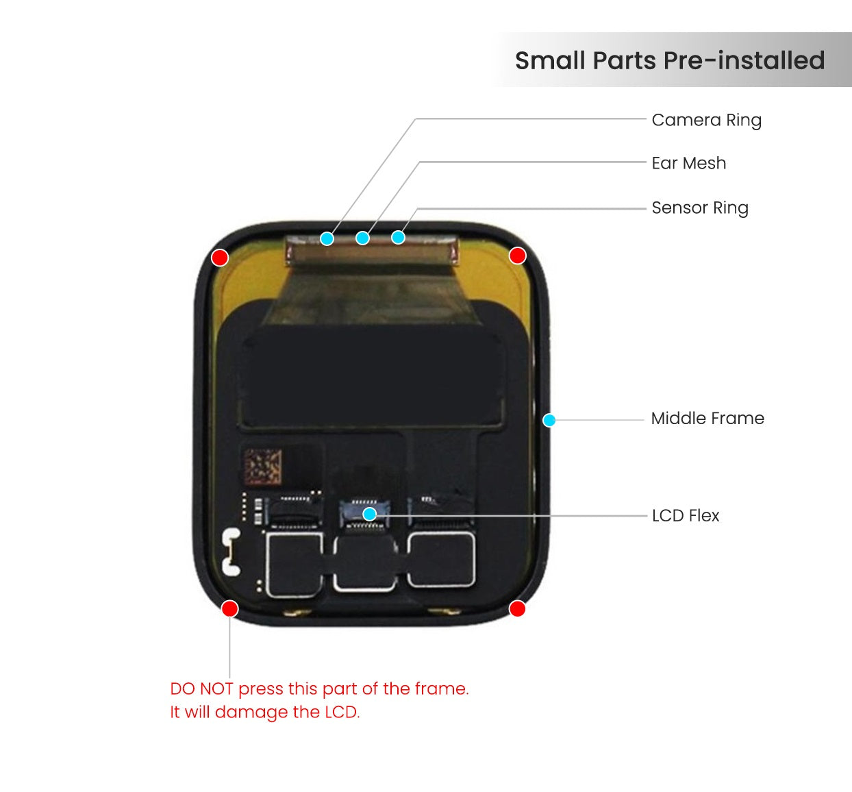 Refurbished Apple Watch Series 4 40mm OLED Display Touch Screen Digitizer Replacement - Compatible with Workouts, Notifications & Daily Use