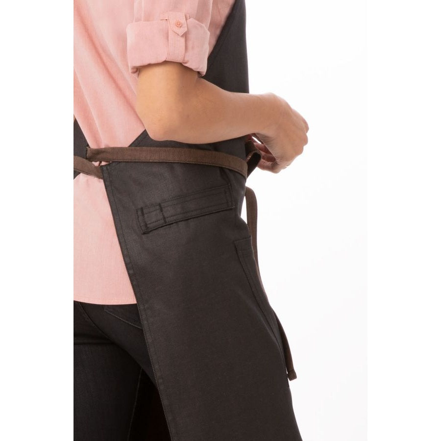 Chef Works ABWT051BNB0 Boulder Bib Apron - Brown & Black, 34 x 30 Inches - Heavy Duty Kitchen Apron for Cooking, Grilling & BBQ - Perfect for Chefs, Butchers & Home Cooks