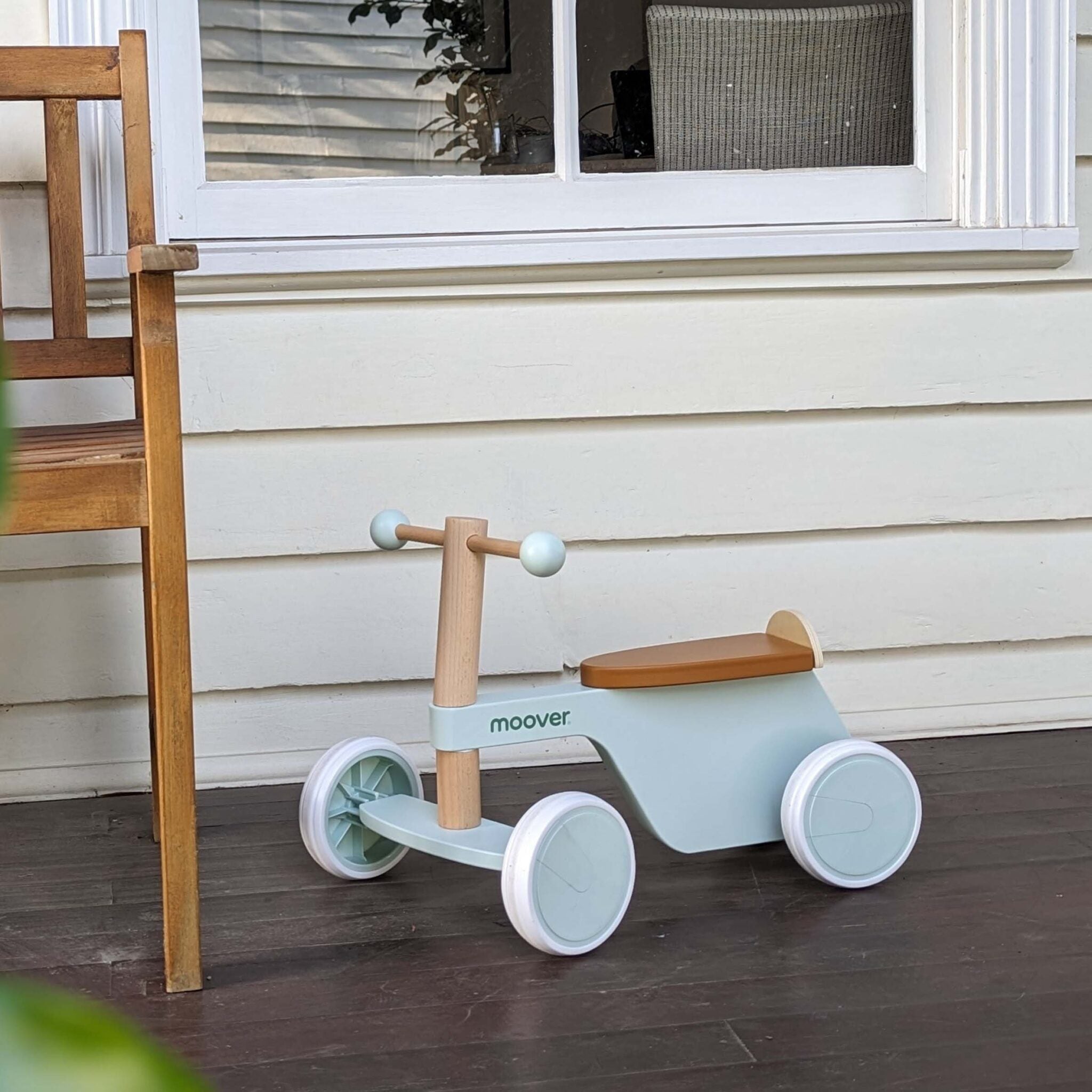 MOOVER Kids Ride On Bike - Green Toddler Push Bike for Boys & Girls Ages 1-3 | First Balance Bike for Early Learning & Outdoor Play