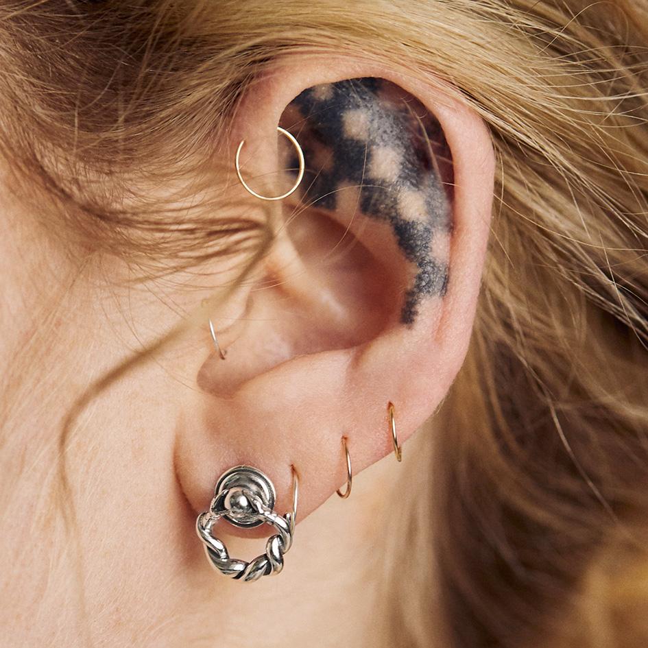 REFUTE. Twisted Snake Door Knocker Earrings in Silver - Gothic Jewelry for Women, Unique Statement Earrings for Halloween, Cosplay, and Dark Fashion Lovers