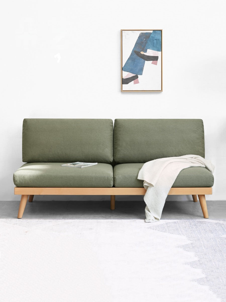 Premium Beech Solid Wood Upholstered Sofa - Comfortable & Durable Living Room Furniture for Relaxing & Entertaining