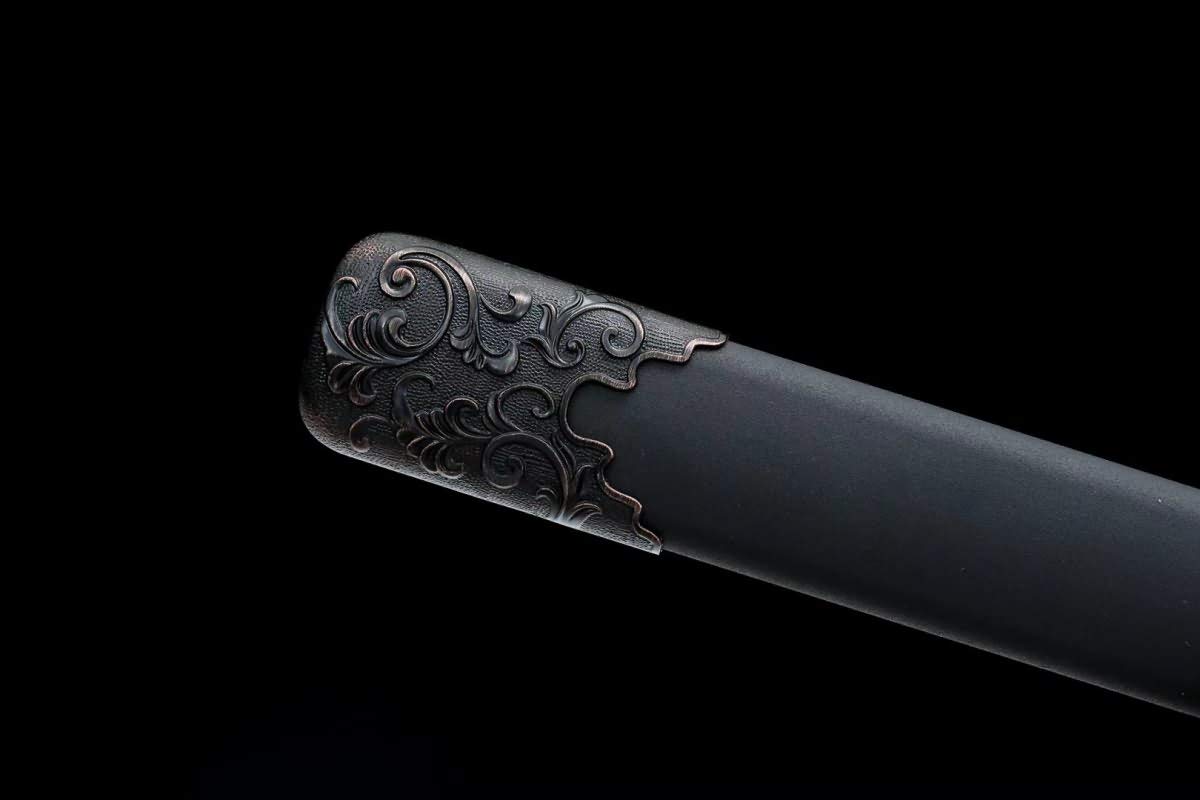 Authentic Hand-Forged Damascus Steel Chinese Han Dao Sword - Full Tang Blade with Alloy Scabbard - 41 Inch Martial Arts Sword for Collectors & Gifts - Perfect for Display, Cosplay, and Traditional Chinese Martial Arts Training