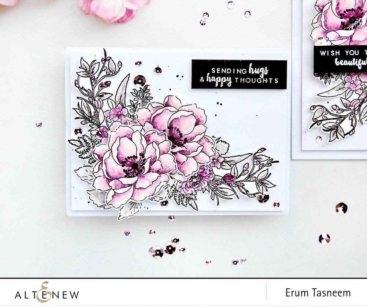 Beautiful Day Stamp Set - Floral Handmade Scrapbooking Stamps for DIY Cards, Invitations, Journals - Perfect for Wedding, Birthday, Baby Shower Crafts