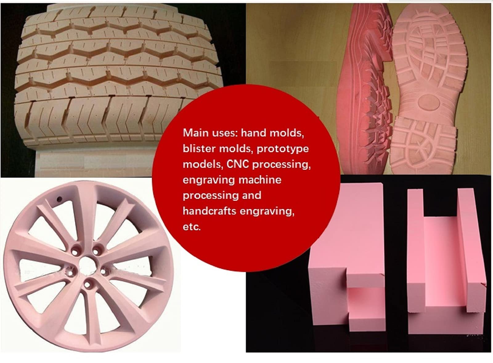 Premium Pink Resin Board Block Sheet 50mm x 150mm x 200mm (2Pcs) - High-Quality Material for CNC, Laser Cutting, Wood Burning, DIY Crafts & Mold Making - Perfect for 3D Modeling, Prototyping & Art Projects