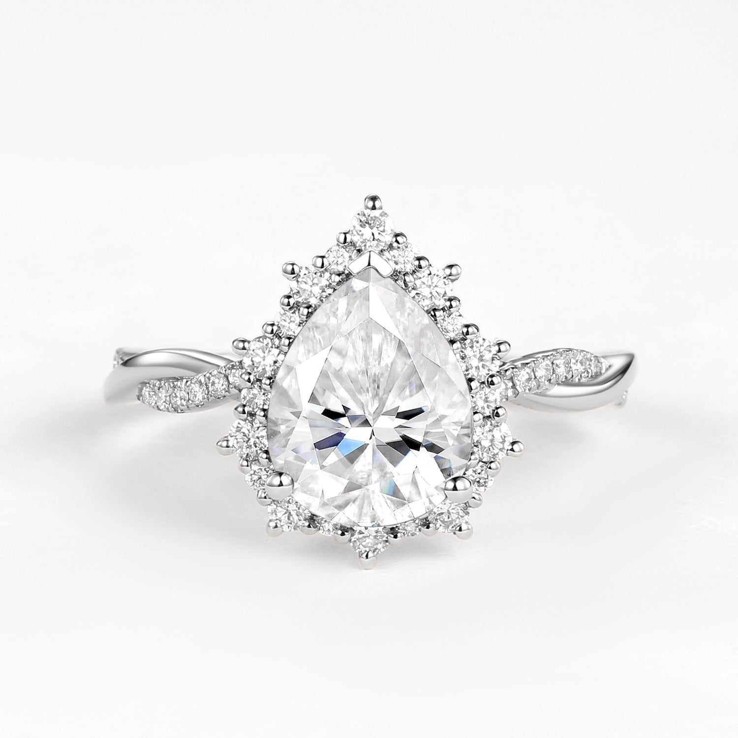 3.0CT Unique Pear Shaped Moonstone Infinity Engagement Ring for Women - Elegant Wedding Band, Promise Ring, Anniversary Gift - Perfect for Proposals, Bridal Jewelry & Special Occasions