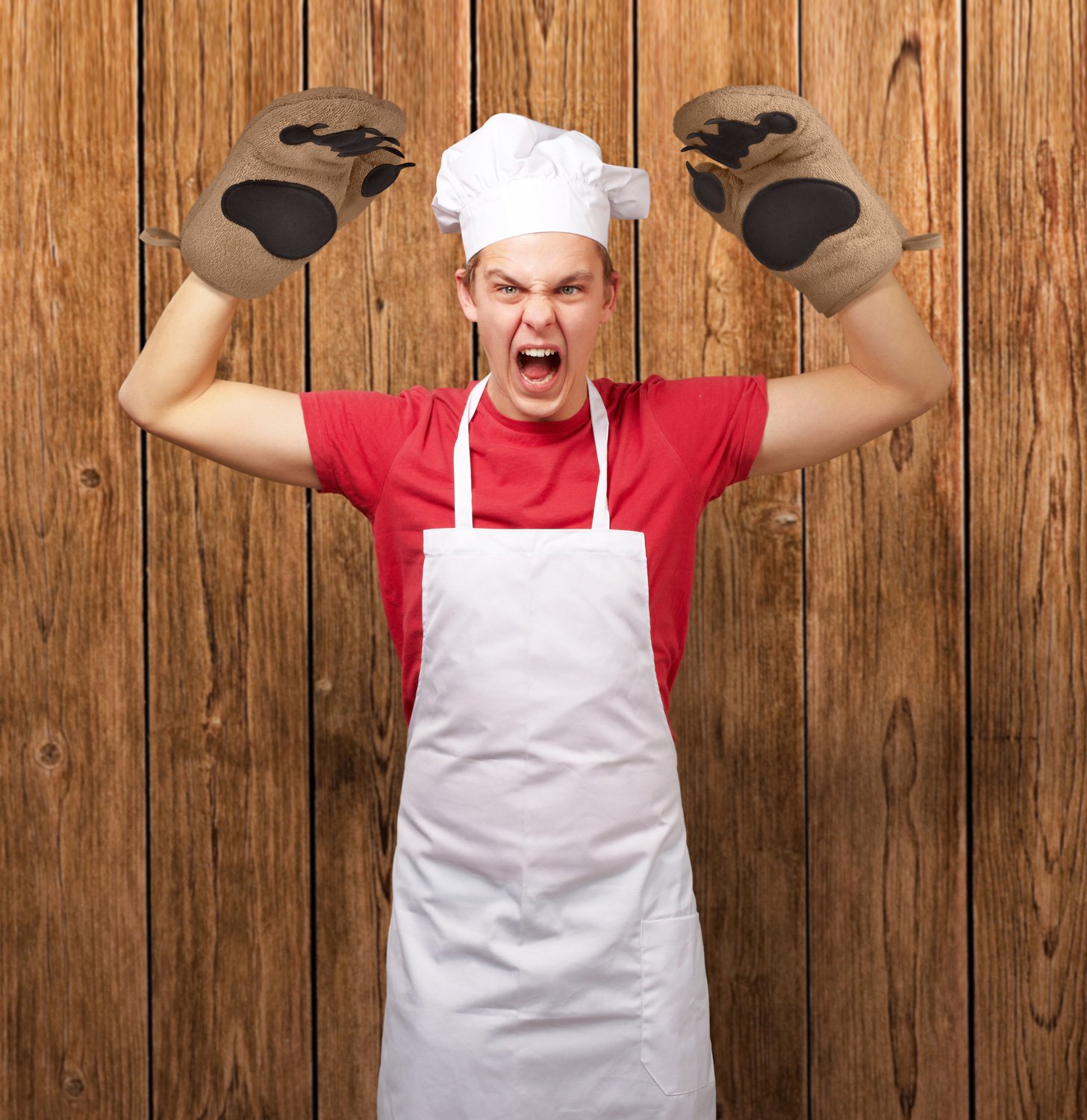 Genuine Fred BEAR HANDS Oven Mitts - Heat Resistant Silicone & Cotton Kitchen Mittens - Funny Animal-Themed Baking Accessories - Perfect Gift for Home Cooks, Bakers & Animal Lovers - Ideal for Baking, Grilling & Cooking Safely