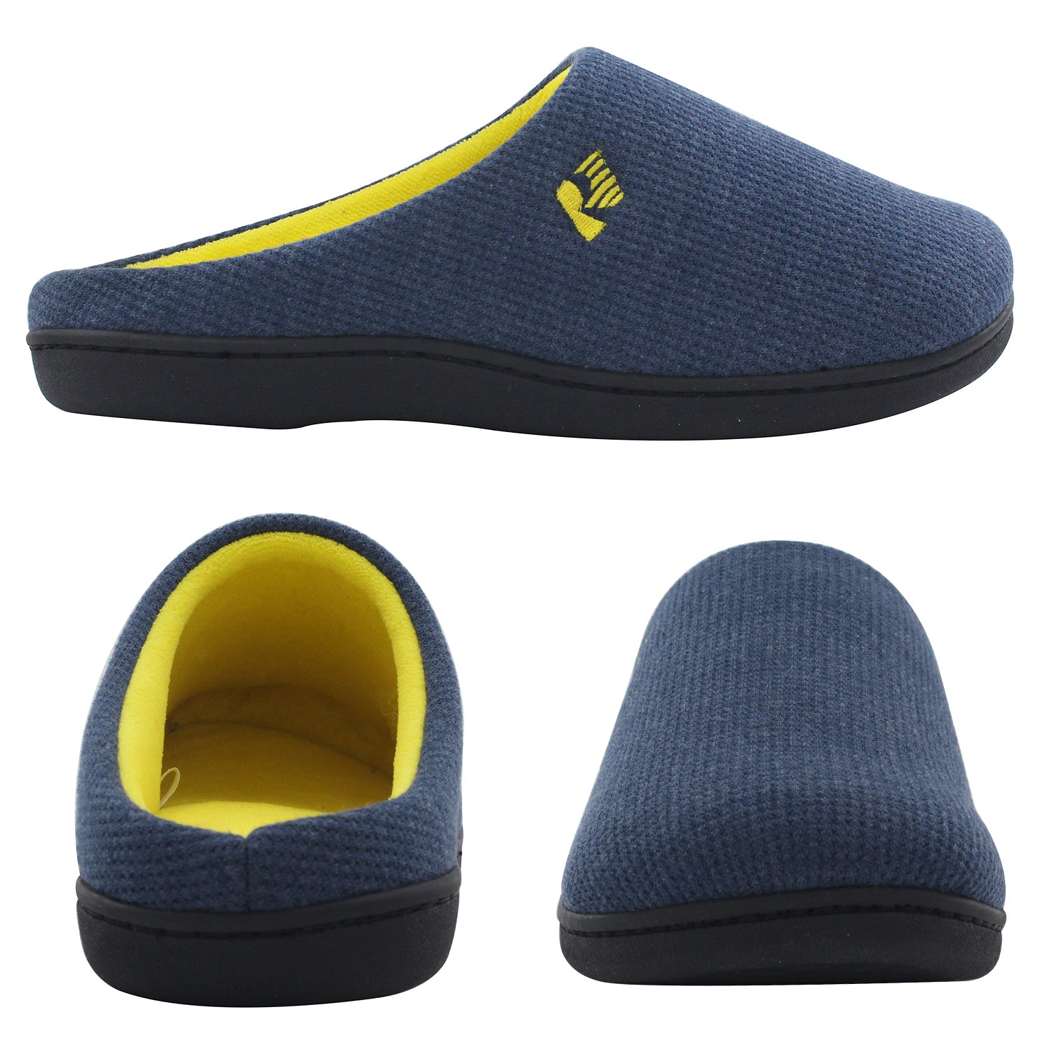 Men's Comfortable Two-Tone Memory Foam Slippers - Soft Indoor/Outdoor House Shoes for Relaxation & Lounge Wear