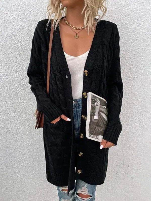 Long Twist Women's Cardigan Sweater - Cozy Knit Open Front Wrap for Fall & Winter - Perfect for Office, Date Night and Casual Outings
