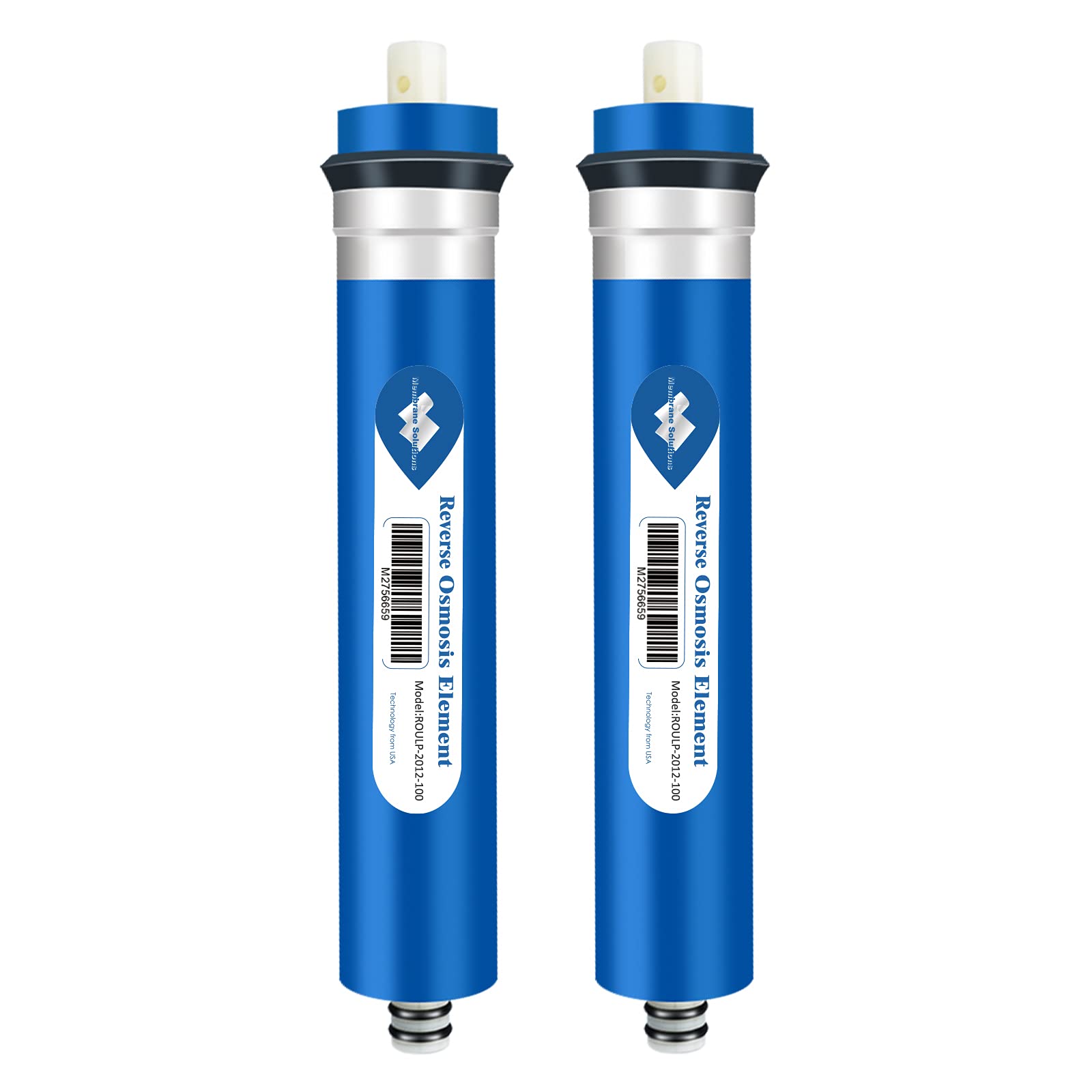 Membrane Solutions 100 GPD RO Membrane Replacement (2 Pack) - Reverse Osmosis Water Filter for Under Sink Home Drinking Water Purifier System | Compatible with Most RO Systems | Perfect for Clean Drinking Water, Coffee & Ice Making