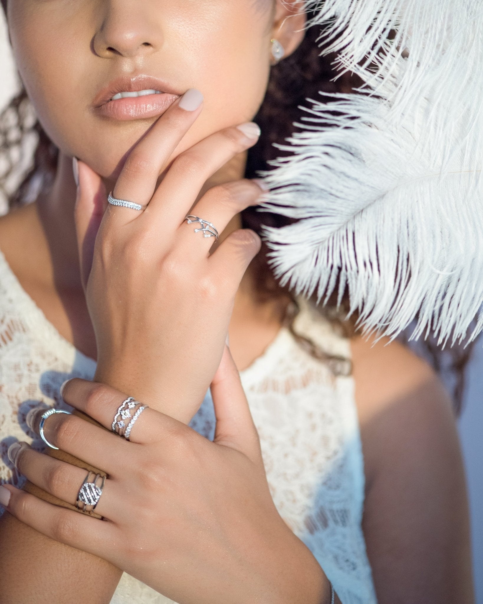 14k White Gold Diamond Scallop Eternity Band Ring for Women - Perfect for Weddings, Anniversaries & Special Occasions