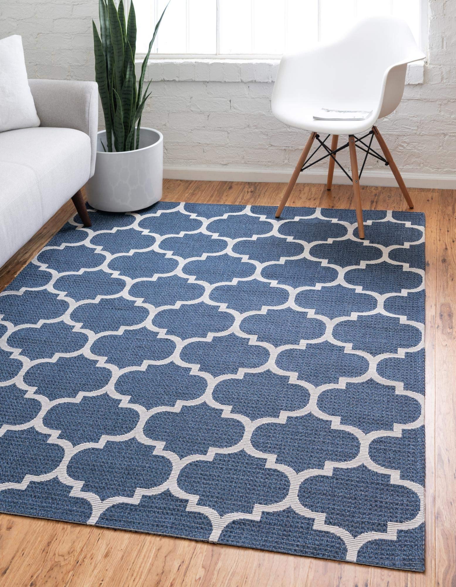 Georgia Collection 6' x 9' Navy Blue Flatweave Rug - Soft Modern Area Rug for Living Room, Dining Room & Open Floor Plans | Durable & Stylish Home Decor
