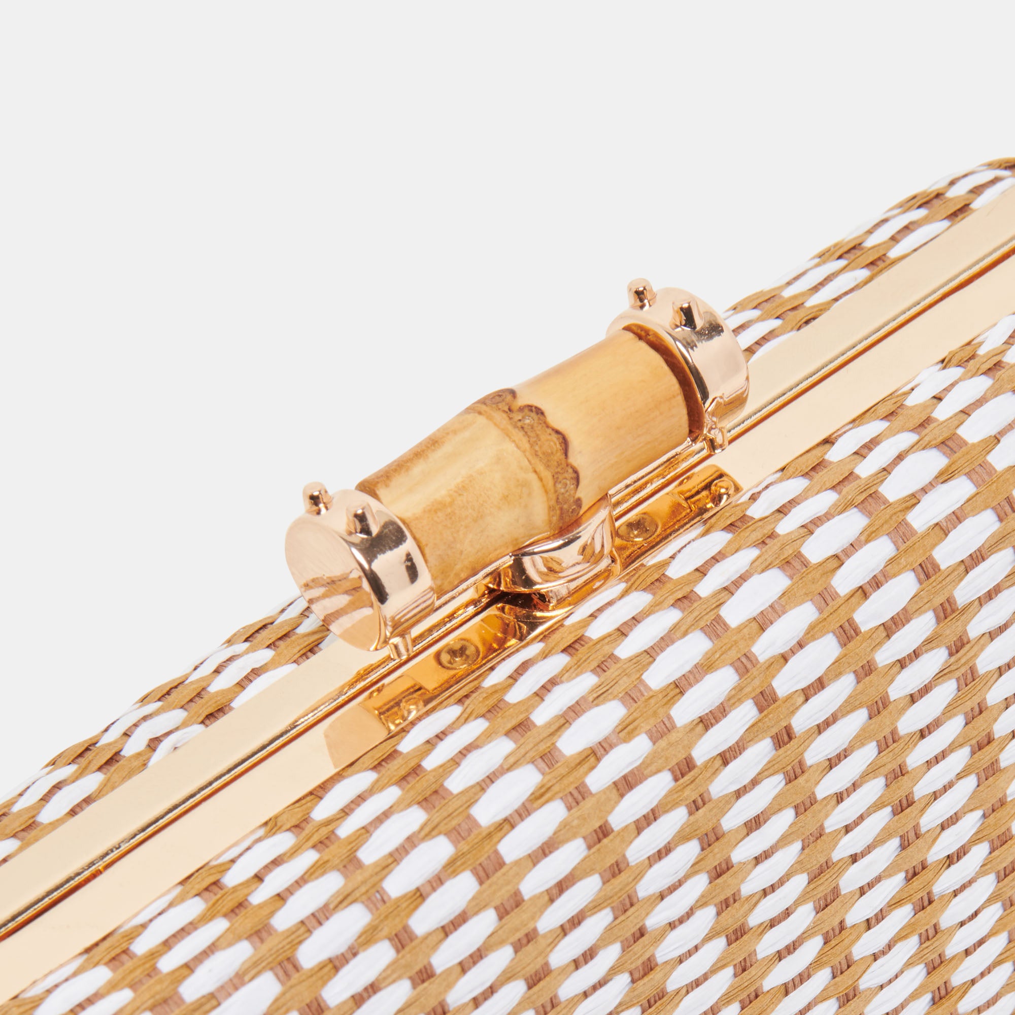 SYMI CLUTCH NATURAL RAFFIA Handbag - Women's Woven Straw Crossbody Purse for Summer Beach Vacation, Wedding & Party Accessories