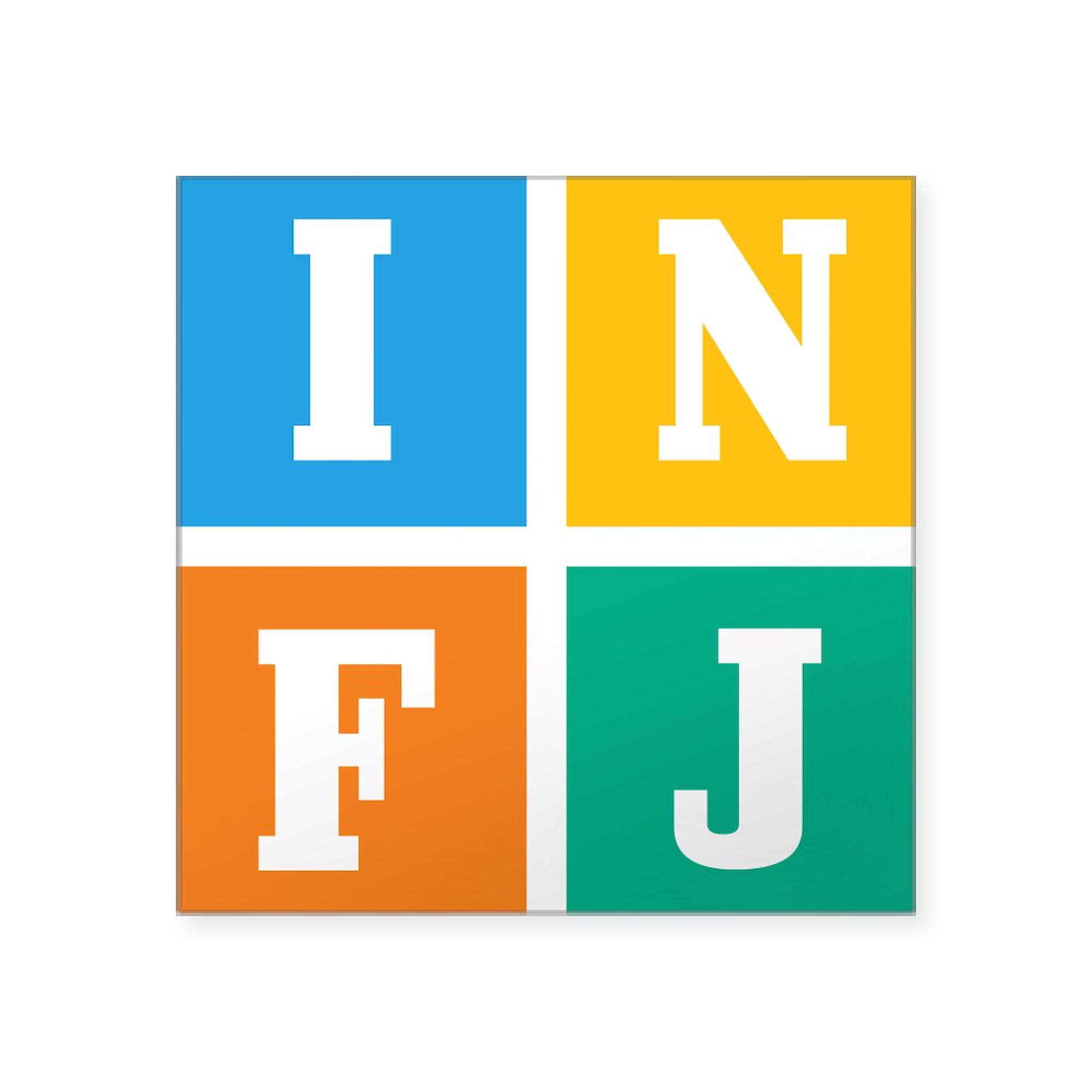 INFJ Personality Sticker - Myers Briggs Square Bumper Decal for Cars, Laptops & Water Bottles | Perfect for INFJ Enthusiasts, Psychology Students & Personality Type Lovers