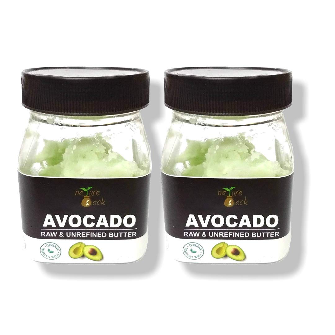 100% Pure & Unrefined Natural Avocado Butter by NatureSack - 7oz (200g) Raw Cold Pressed for Skin & Hair Care - Perfect for DIY Lotions, Lip Balms & Massage Therapy