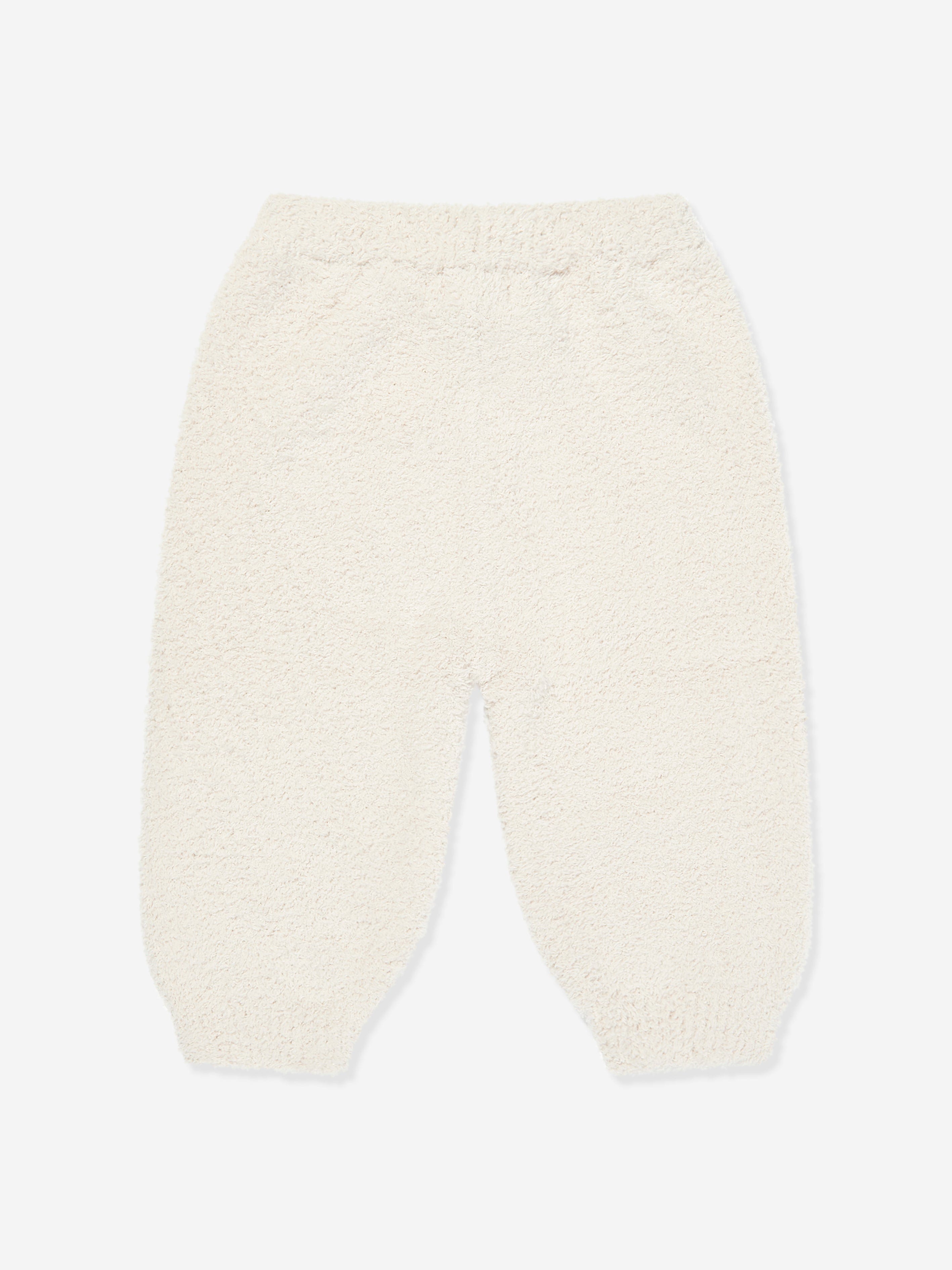 7AM Enfant Baby Fuzzy Boxy Lounge Pants in Ivory - Soft & Cozy Cotton Pajama Pants for Toddlers - Perfect for Playtime, Naptime & Home Comfort