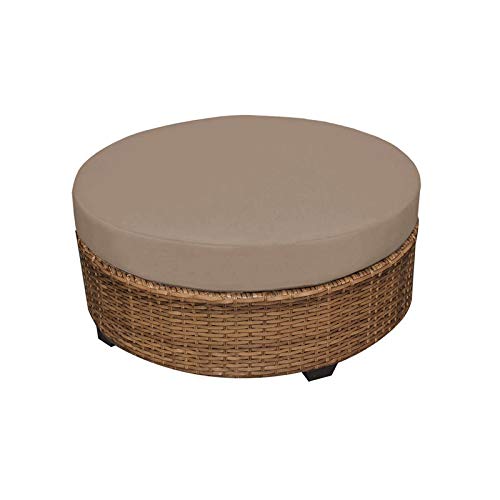 TK Classics Round Coffee Table - Wheat for Living Room Decor