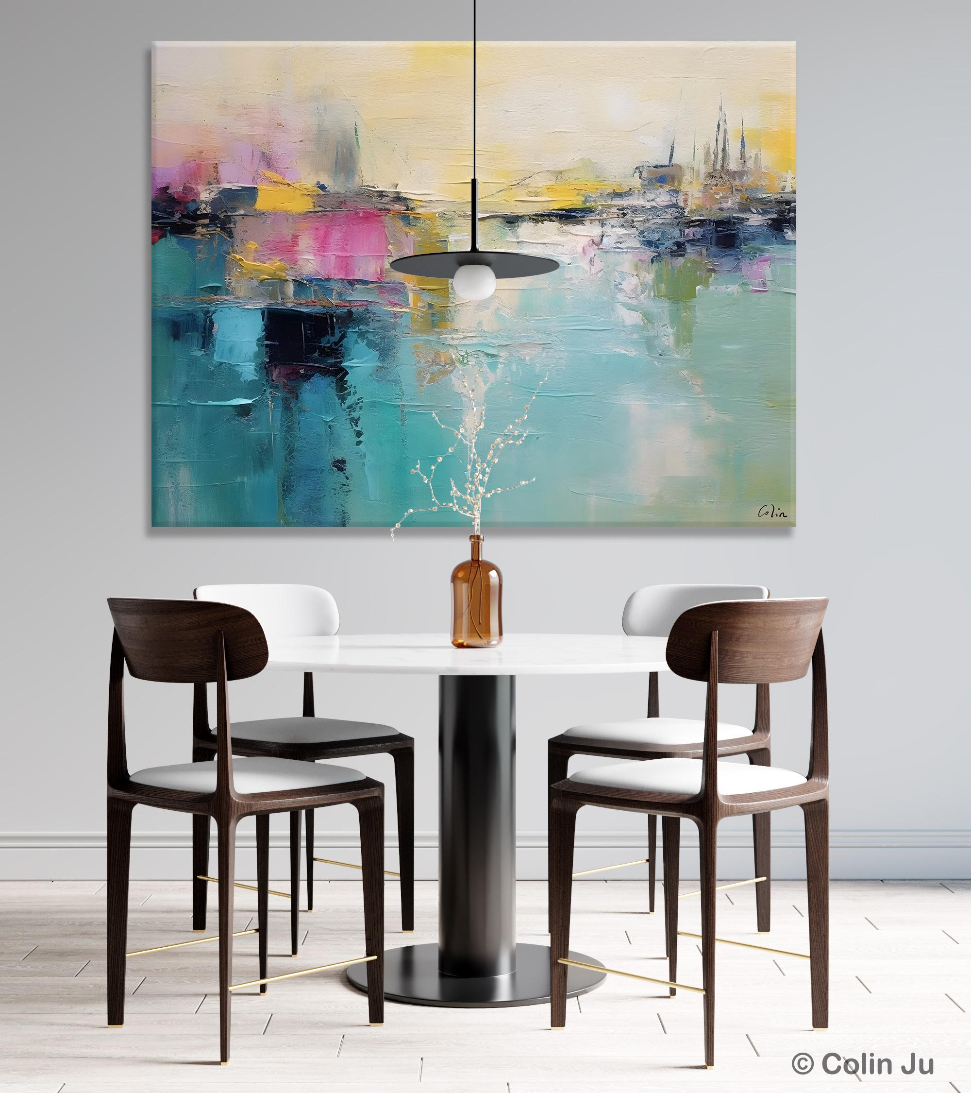 Abstract Acrylic Paintings for Living Room & Bedroom - Hand Painted Contemporary Canvas Wall Art - Original Modern Home Decor - Perfect for Sofa Backdrop & Bedroom Accent Wall
