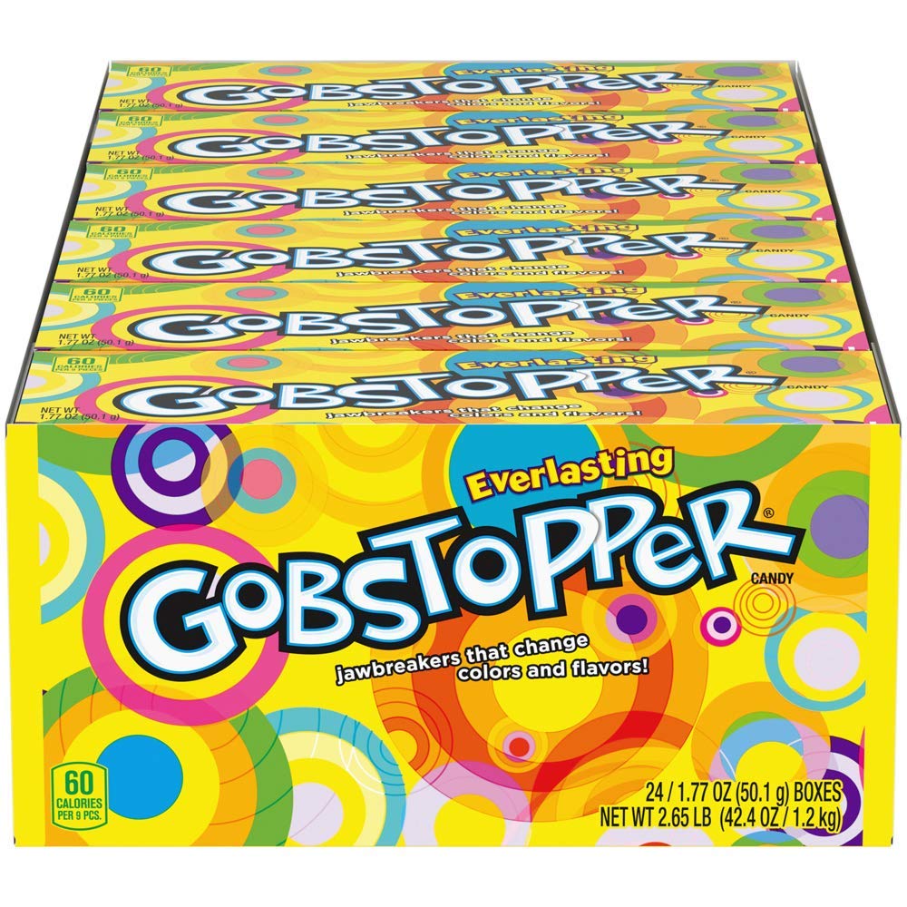 Gobstoppers Everlasting Fruit Candy - 24 Pack (42.48 oz) Bulk Candy for Parties, Halloween, Movie Nights & Gift Baskets - Pack of 3