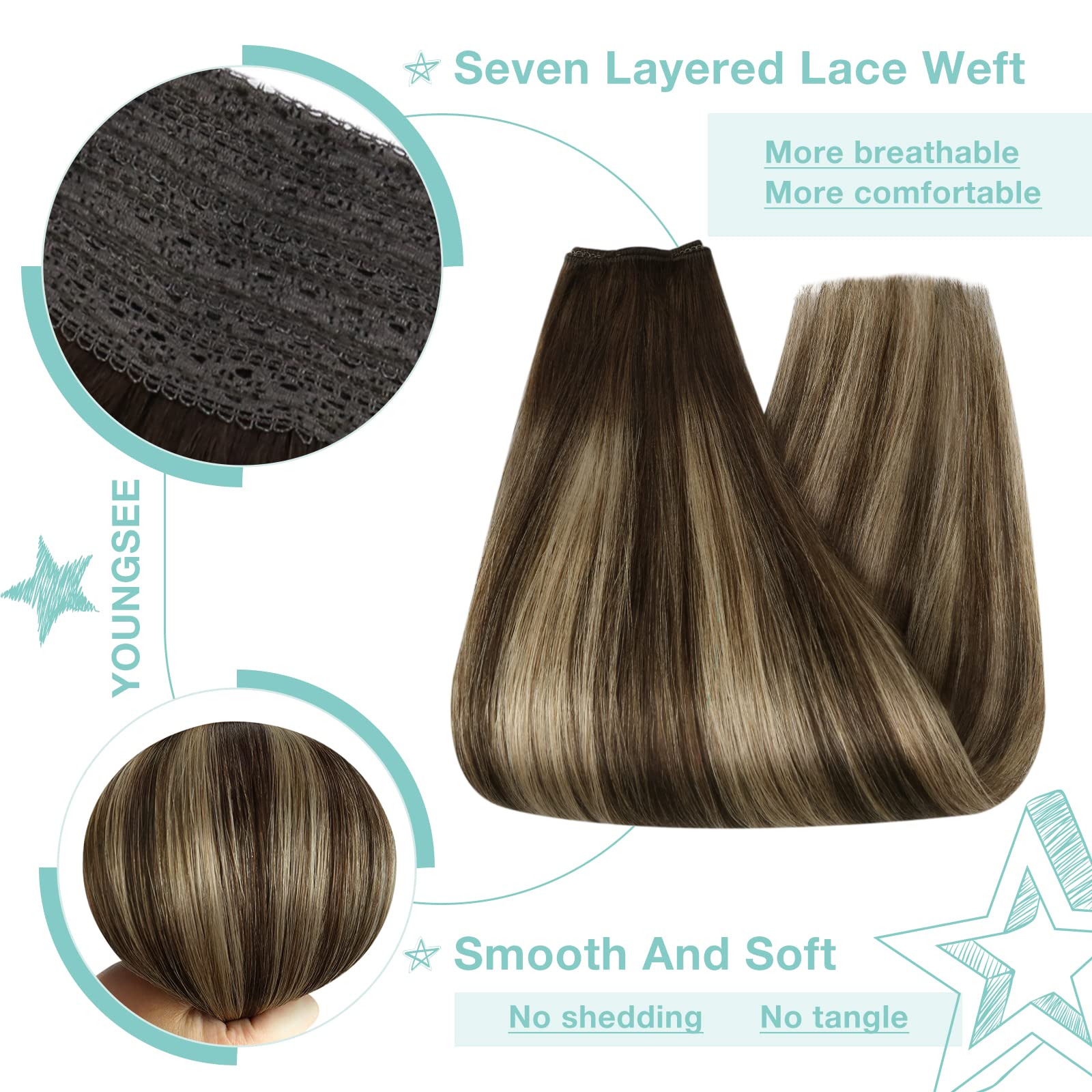 Premium 100% Human Hair Wire Hair Extensions for Women - Clip-In, Heat Resistant, Natural Look for Daily Styling & Special Occasions