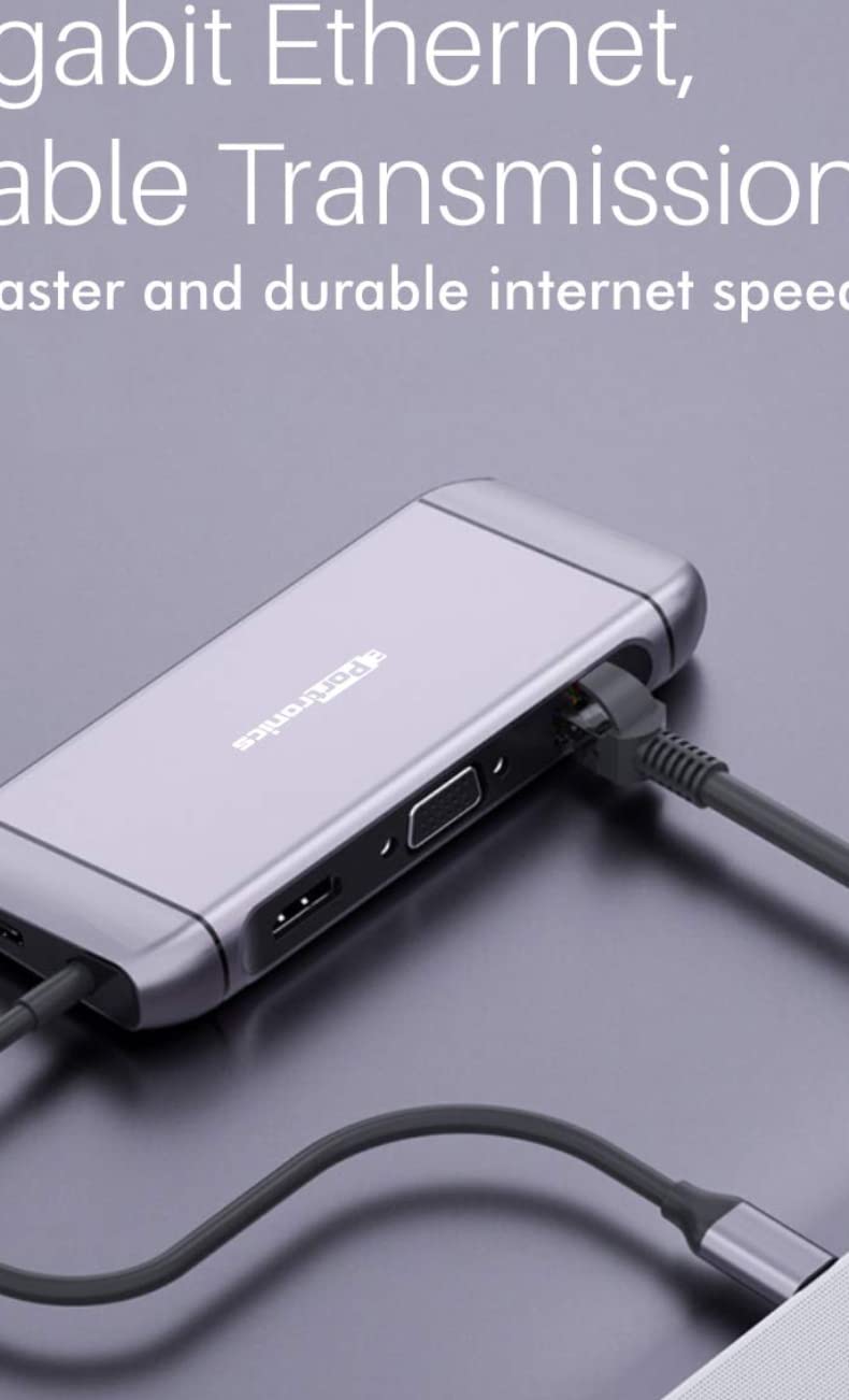 9-in-1 USB C Hub Multiport Adapter with 4K HDMI, 100W PD, USB 3.0 Ports - Compatible with MacBook Pro/Air, Windows, Chromebook, iPad Pro (Space Gray) - Perfect for Home Office, Travel & Conference Presentations