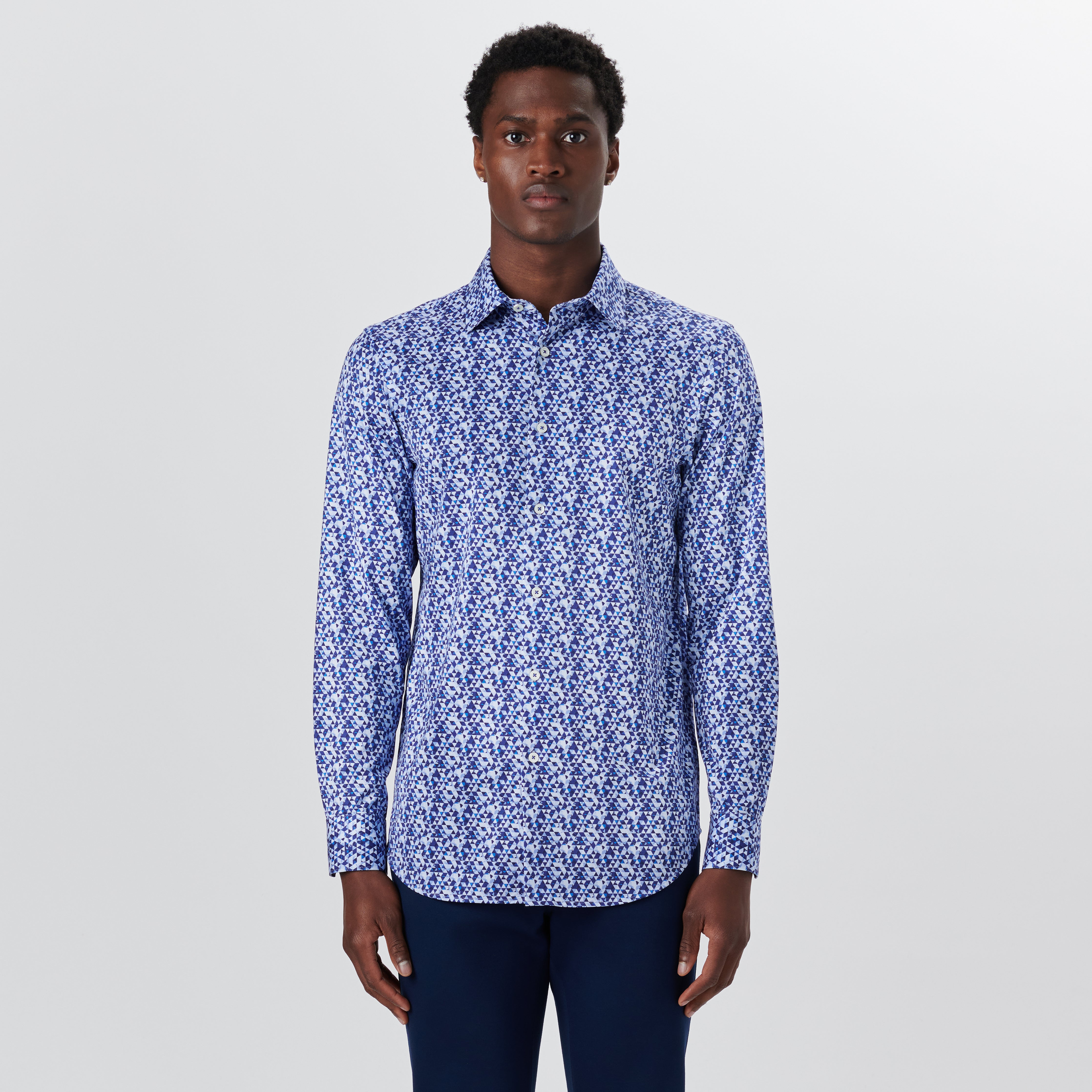 JAMES Geometric Print Cotton Shirt for Men - Stylish Casual Button Down Shirt for Office, Party & Everyday Wear