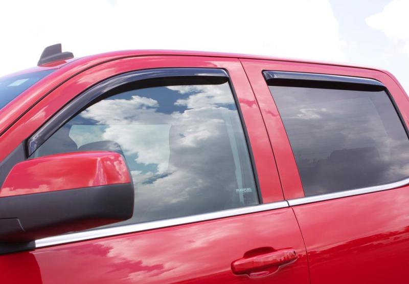 AVS Ventvisor In-Channel Window Deflectors (4-Piece Set, Smoke Tint) - Compatible with Dodge RAM 1500 Quad Cab 2009-2018 Models | Rain Protection & Improved Airflow for Trucks