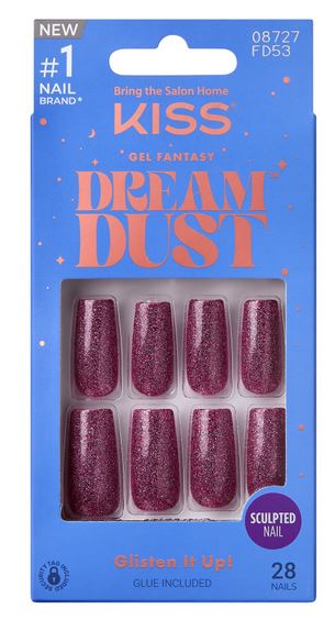 Kiss Gel Fantasy Nails 28-Piece Set - Long Lasting Press-On Nails with Glue - Perfect for Parties, Weddings & Special Occasions
