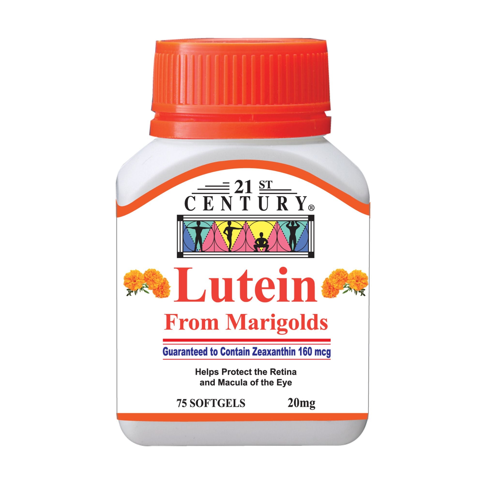 21st Century Lutein 20mg Softgels (75 Count) - Marigold Extract for Eye Health & Vision Support - Perfect for Daily Eye Care & Screen Time Protection