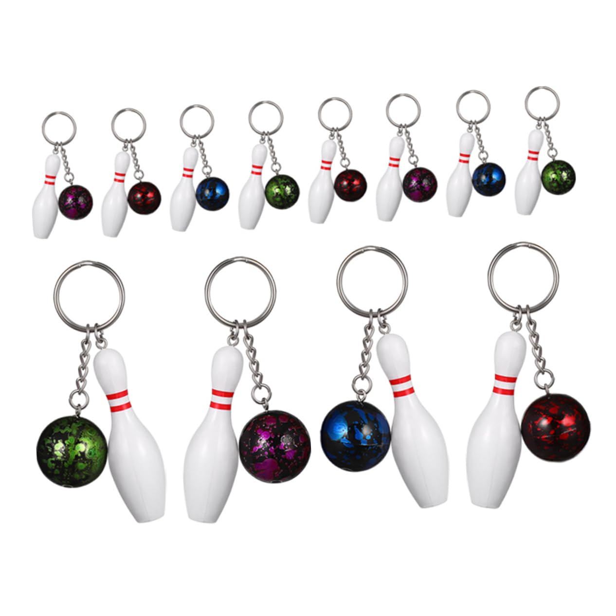 MOBUTOFU Mini Bowling Keychain - Cute Sports Keyring for Men, Women, Boys & Girls - Perfect Gift for Bowling Lovers - Great for Keys, Backpacks, Gym Bags & Sports Decor