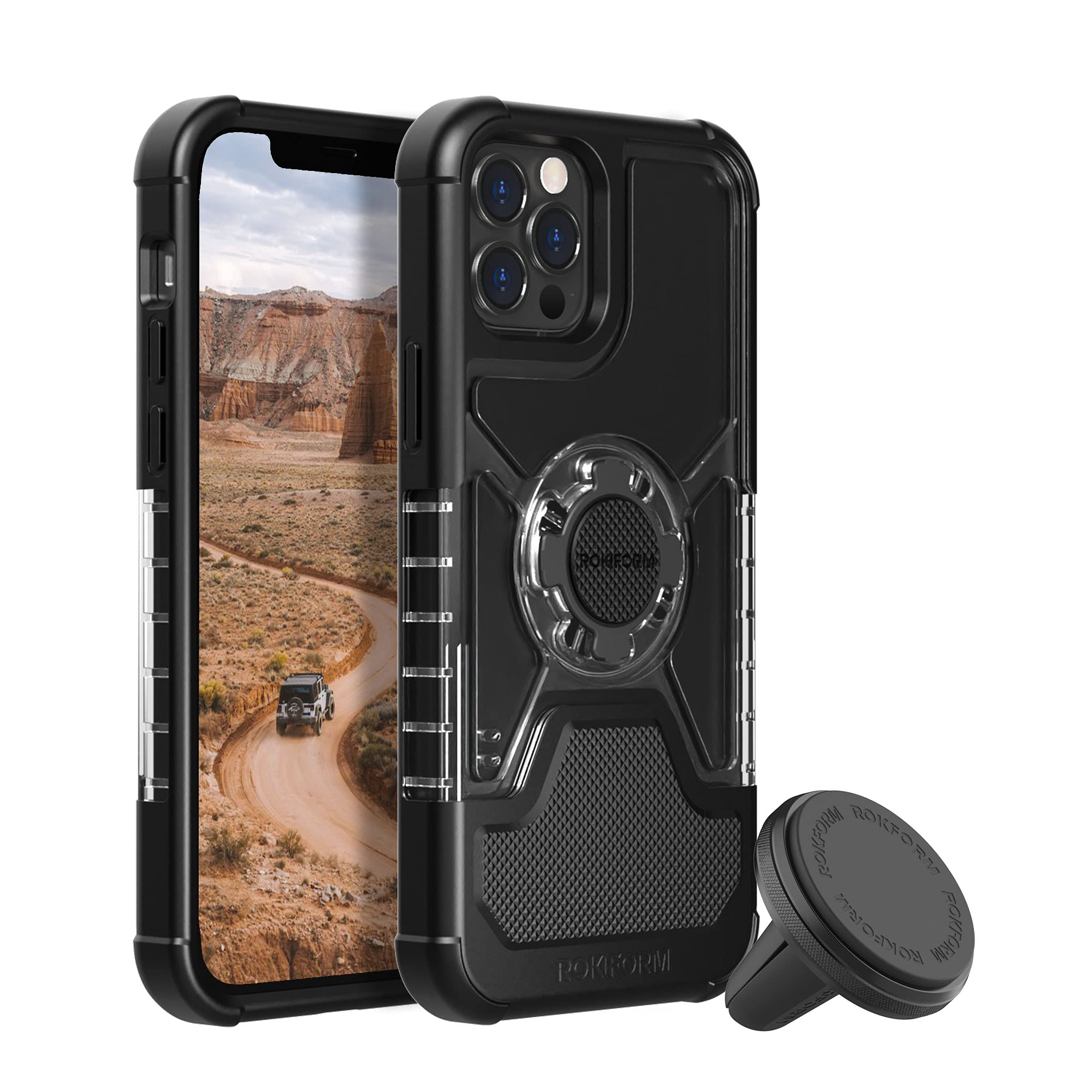 Rokform Crystal Clear Case for iPhone 12 Pro Max with Super Grip Car Vent Mount - Durable Phone Holder for Truck, Van & SUV - Perfect for Driving, Navigation & Hands-Free Calls