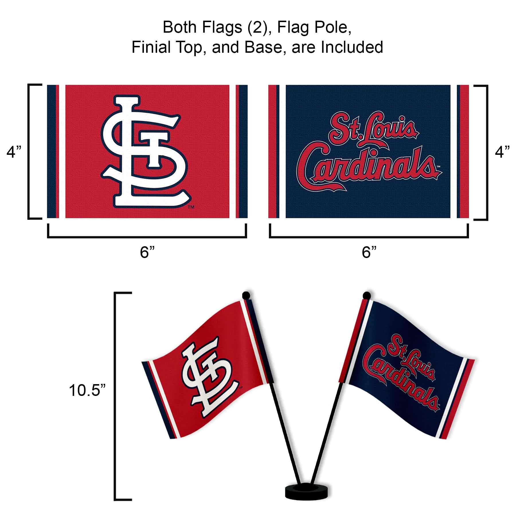 St. Louis Cardinals Desk & Table Top Flags - MLB Team Decor for Office, Home, and Game Day Fan Display