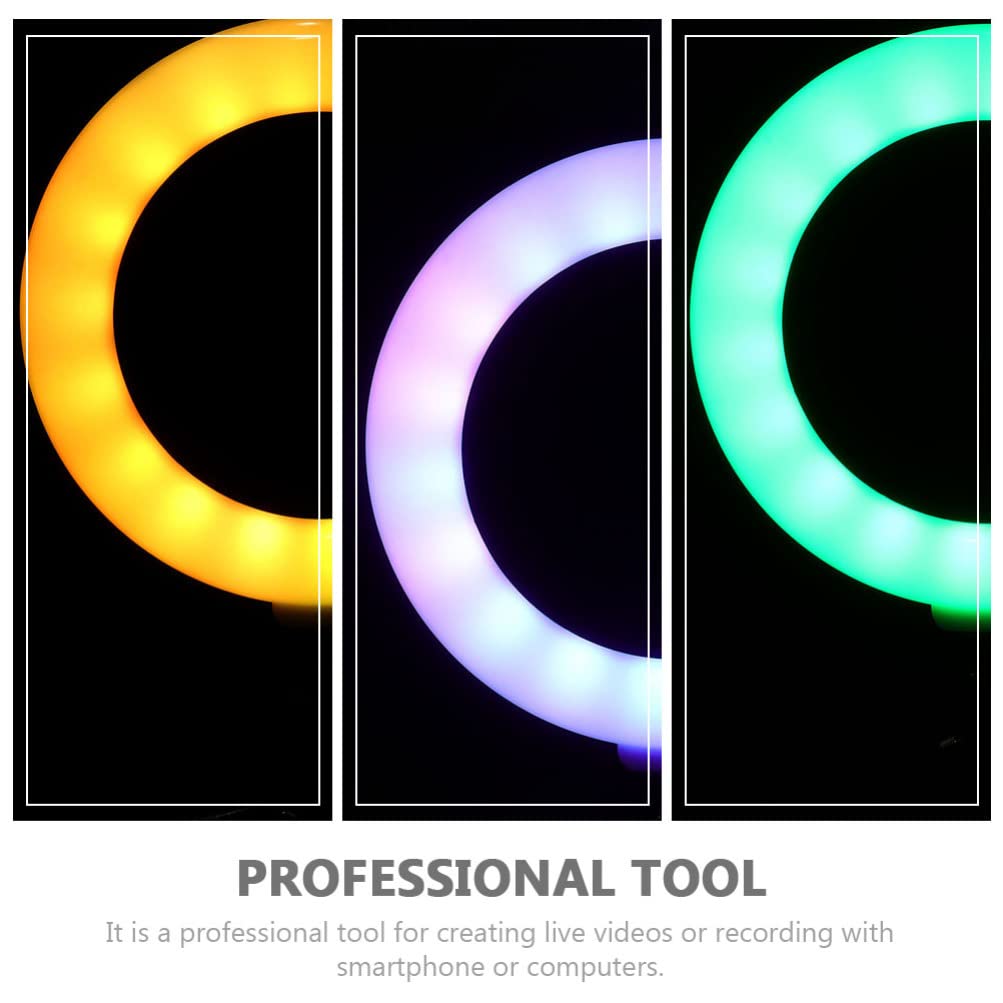 iBasenice Clip-On LED Ring Light with Adjustable Brightness - Perfect for Zoom Meetings, Live Streaming, Makeup & Beauty Videos - Ideal for YouTube, TikTok & Instagram Content Creation