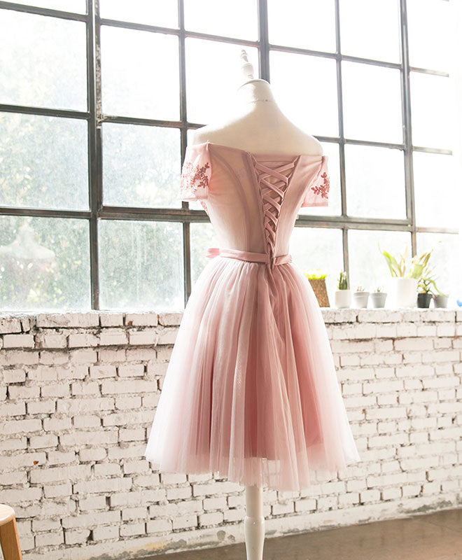 Elegant Pink Lace Tulle Short Prom Dress for Homecoming - Perfect for Parties, Dances & Special Occasions