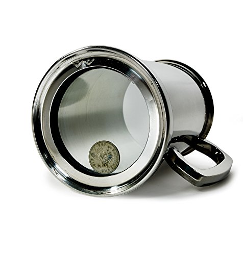 1 Pint Pewter Tankard with Glass Base - Authentic Shilling Style for Beer, Ale & Home Bar Decor | Perfect for Gifts, Parties & Medieval Themed Events