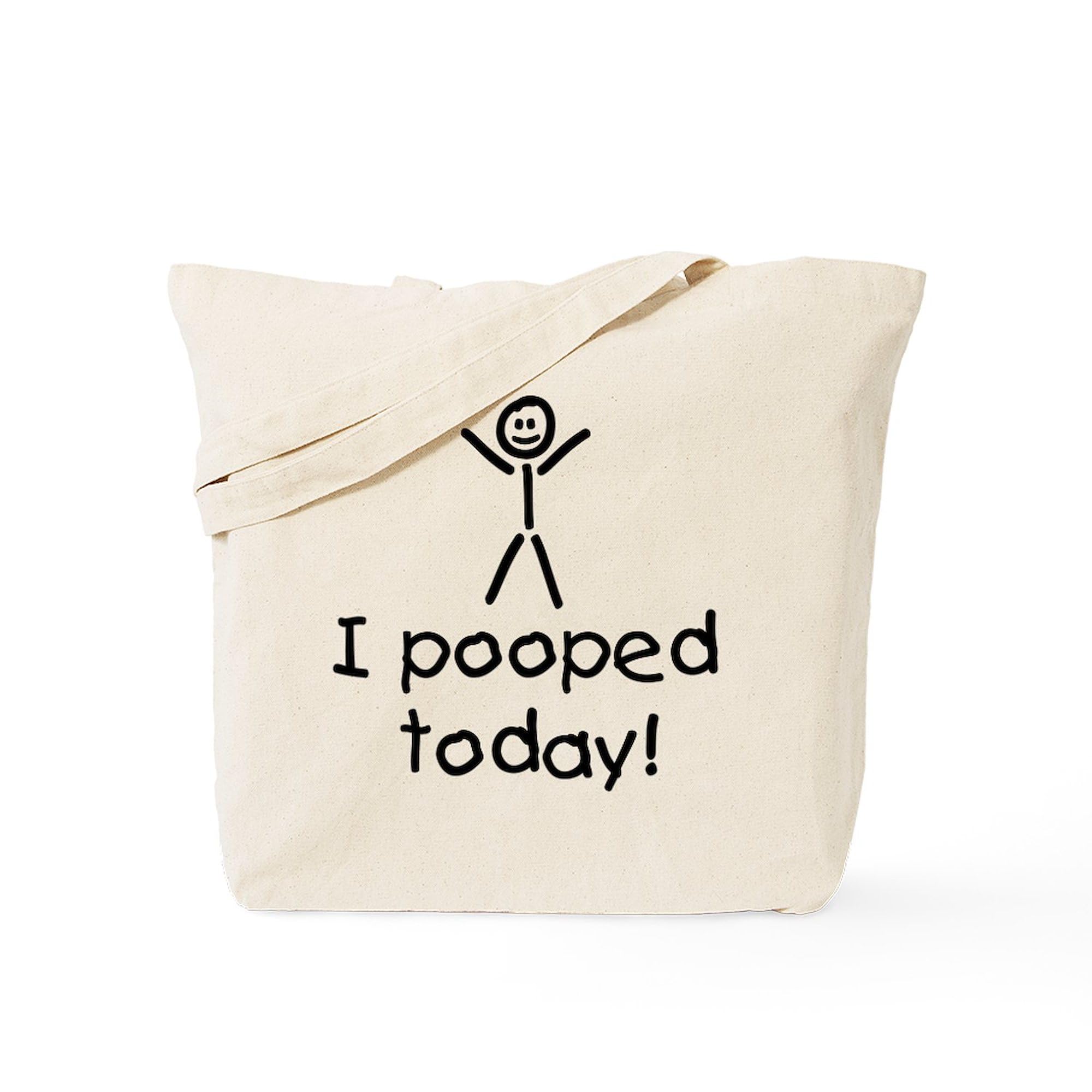 Funny 'I Pooped Today' Natural Canvas Tote Bag - Reusable Grocery Shopping Bag for Humor Lovers | Perfect for Grocery Trips, Beach Days & Gag Gifts