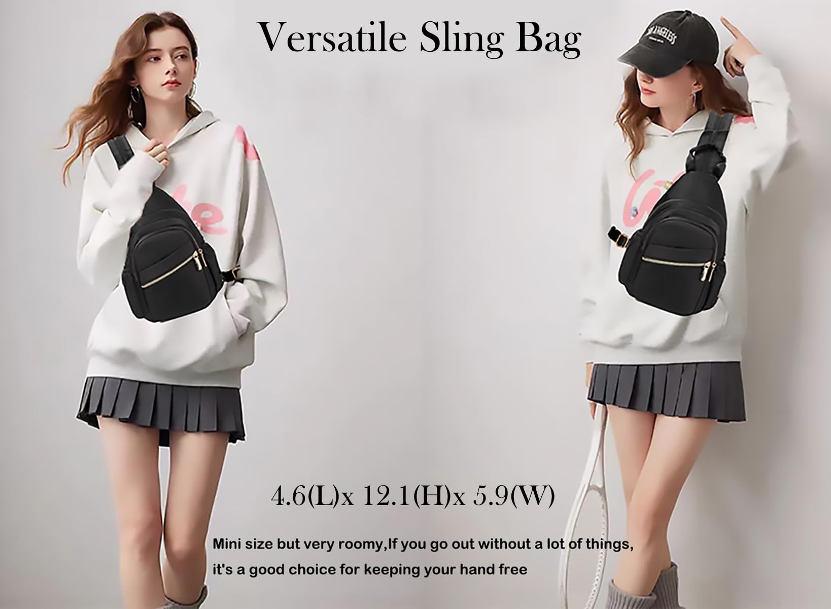 Women's Small Crossbody Sling Bag - Convertible Mini Backpack for Hiking & Travel