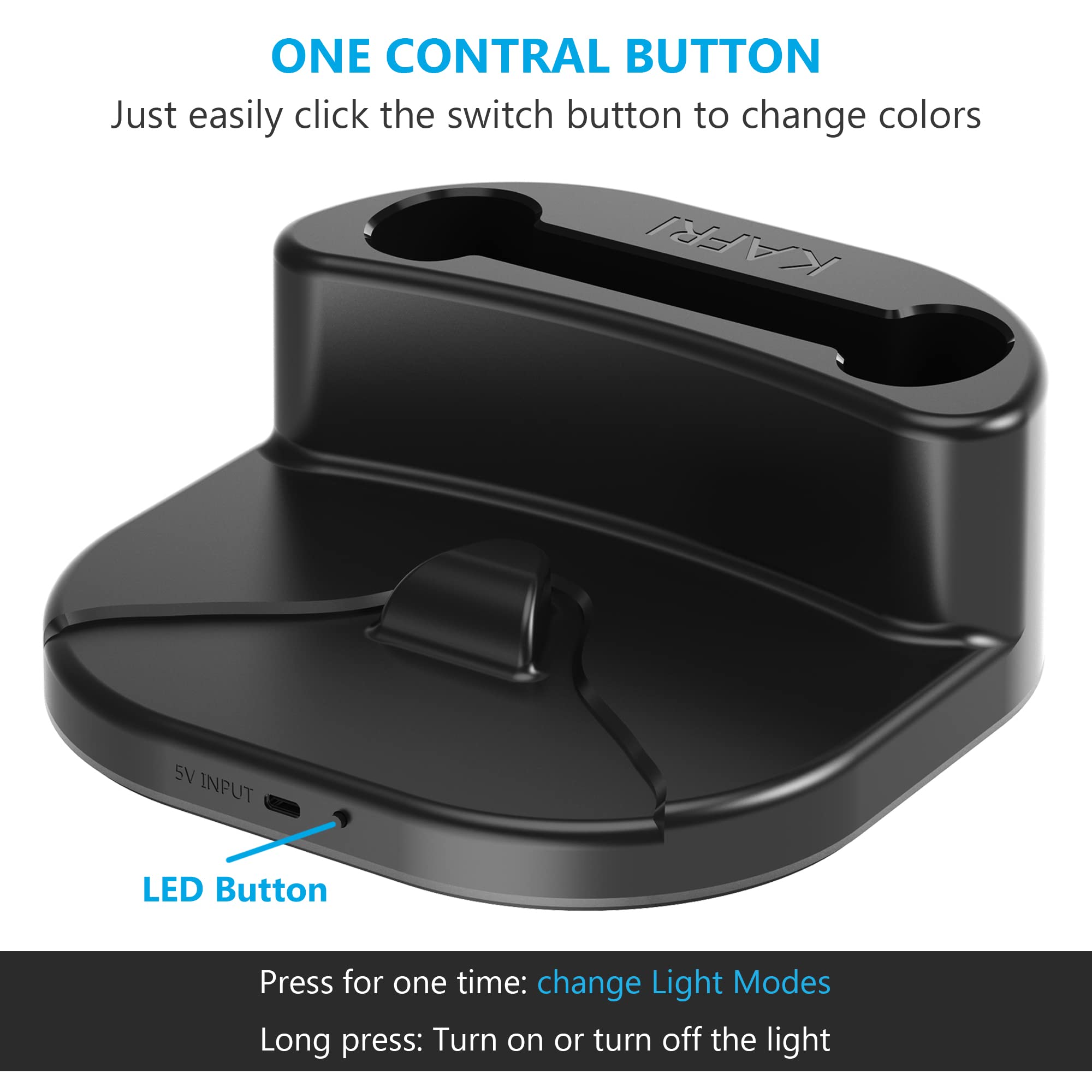 Meta Quest 2 VR Headset Charging Dock with LED Light & Controller Holder - Fast Charging Stand Station for Oculus Quest 2 Accessories - Perfect for Gaming, VR Entertainment & Headset Storage (Black)