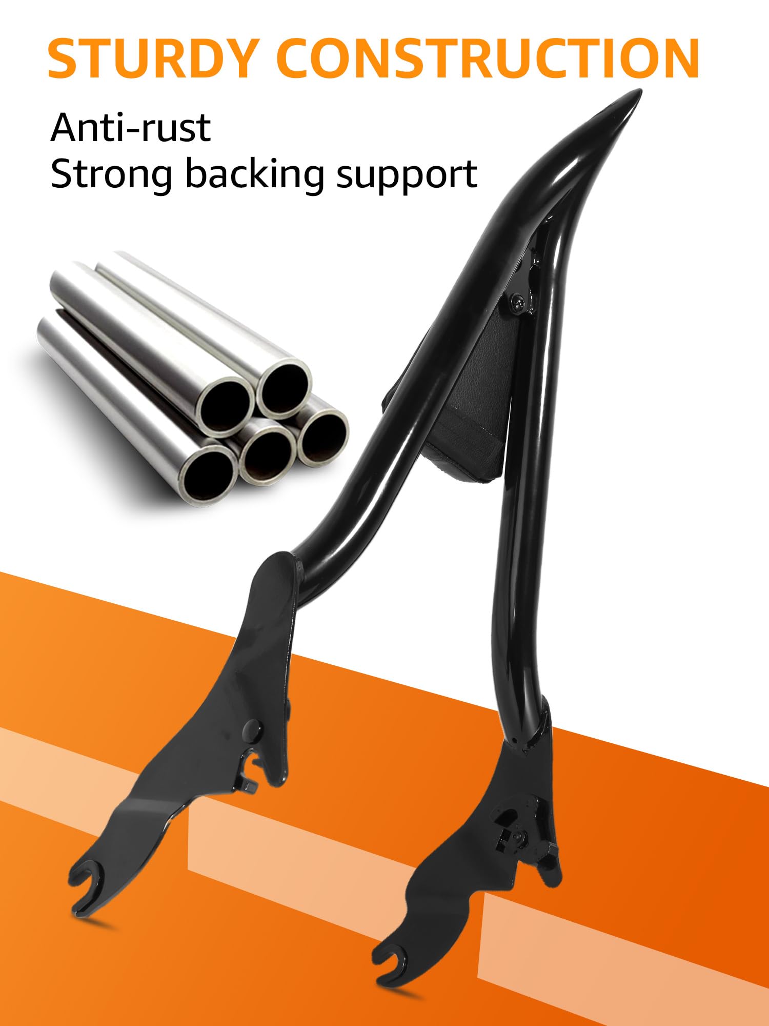 Harley Davidson Sissy Bar Backrest 2009-2025 - Quick Release Rear Passenger Seat Support for Touring, Street Glide, Road Glide, Road King, Ultra Limited & Electra Glide Models - Perfect for Long Rides & Passenger Comfort