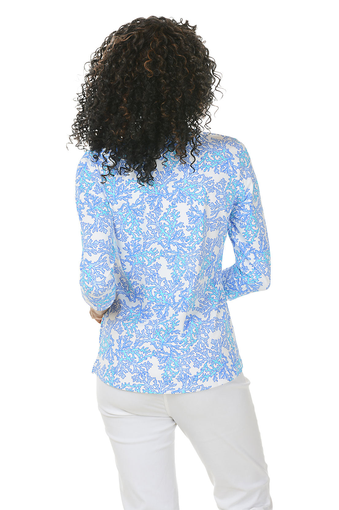 Blue Coral Classic UPF50+ V Neck Top for Women - Sun Protection Shirt for Beach, Hiking & Outdoor Activities