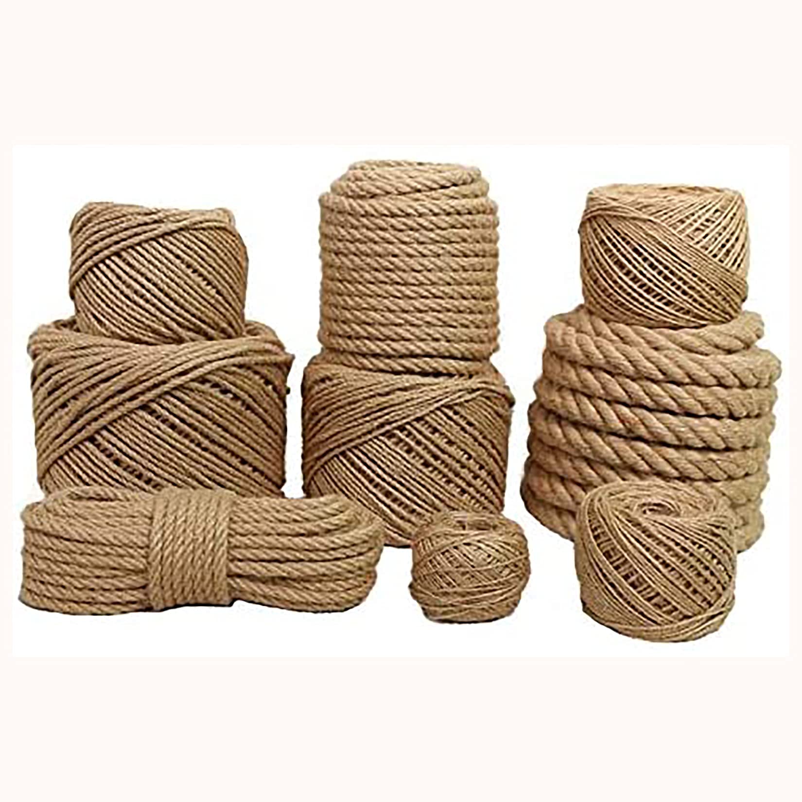 XBSXP Natural Jute Twine Rope - Eco-Friendly Craft & DIY Hemp Rope for Climbing, Hammocks, Nautical Decor, Cat Scratching Posts, Tug of War - Perfect for Home Decor, Outdoor Activities & Pet Toys