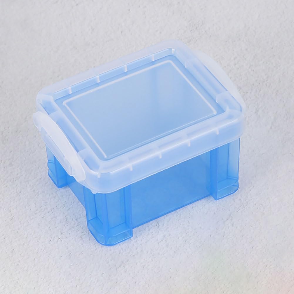 6-Piece Small Plastic Storage Box Set - Mini Rectangle Organizer Containers with Hinged Lids for Beads, Crafts & Small Items | Colorful Clear Cases for Jewelry Making, Office Supplies & Home Organization