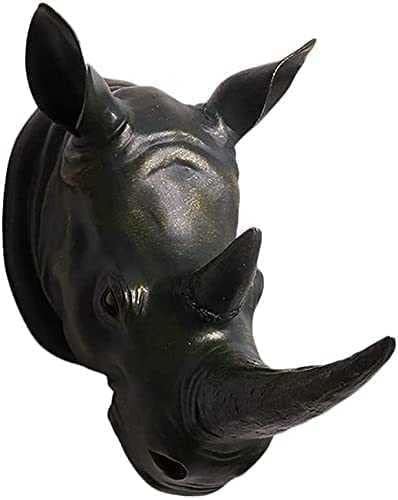 Handmade Bronze Rhino Wall Sculpture - Farmhouse Decor for Home, Kitchen, Dining Room, Bedroom & Living Room | Unique Wall Art Statue for Rustic & Modern Interior Design