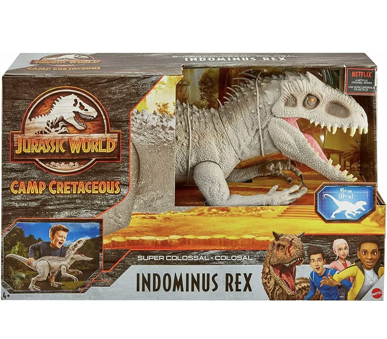 Jurassic World Camp Cretaceous Super Colossal Indominus Rex Dinosaur Toy - 35 Inch Large Dinosaur Figure for Kids, Collectors & Fans - Perfect for Playtime, Dino Displays & Themed Birthday Parties