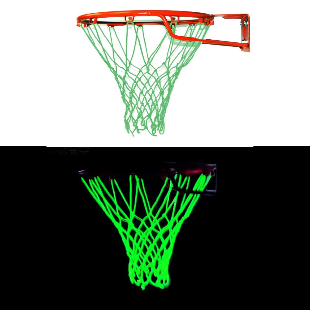 Yinrunx Solar Powered Glowing Basketball Net - Heavy Duty Outdoor Basketball Hoop Replacement with LED Lights for Night Training & Shooting Practice | Perfect for Backyard, Driveway & Court Use