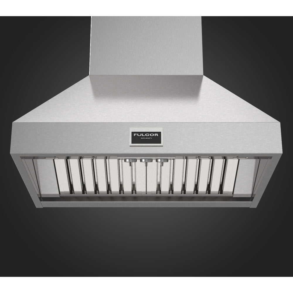 Fulgor Milano 36 Inch 1000 CFM Professional Stainless Steel Wall Mount Range Hood (F6PC36DS1) - Powerful Kitchen Ventilation for Cooking, Grilling & Smoke Removal
