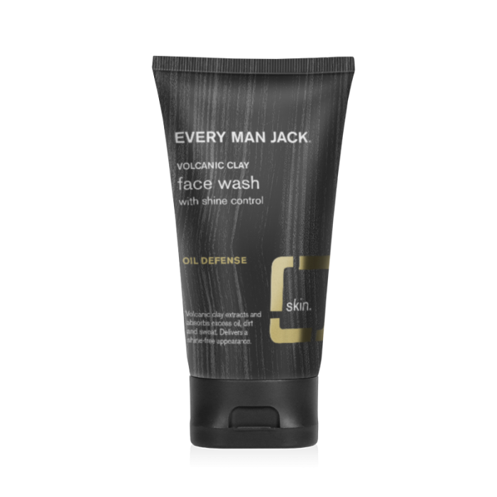 Every Man Jack Shine Control Volcanic Clay Face Wash for Men - Oil-Free Acne Treatment & Pore Minimizer - Daily Facial Cleanser for Oily & Combination Skin - Perfect for Gym & Post-Workout Skincare Routine