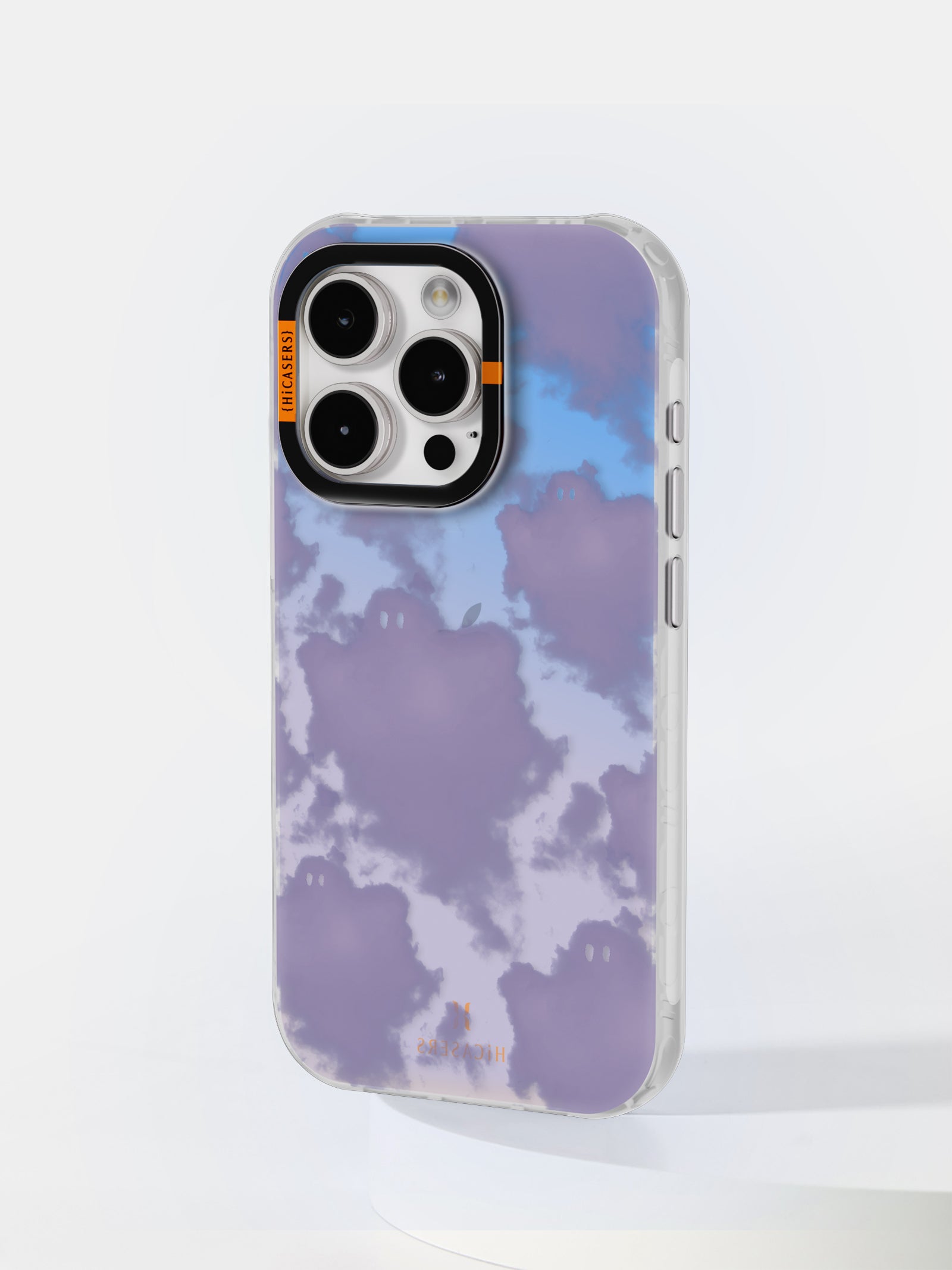 Cloudy Ghosts Pattern Iridescent Phone Case - Purple | Trendy Protective Cover for iPhone & Samsung | Perfect for Halloween, Cosplay & Unique Style Lovers