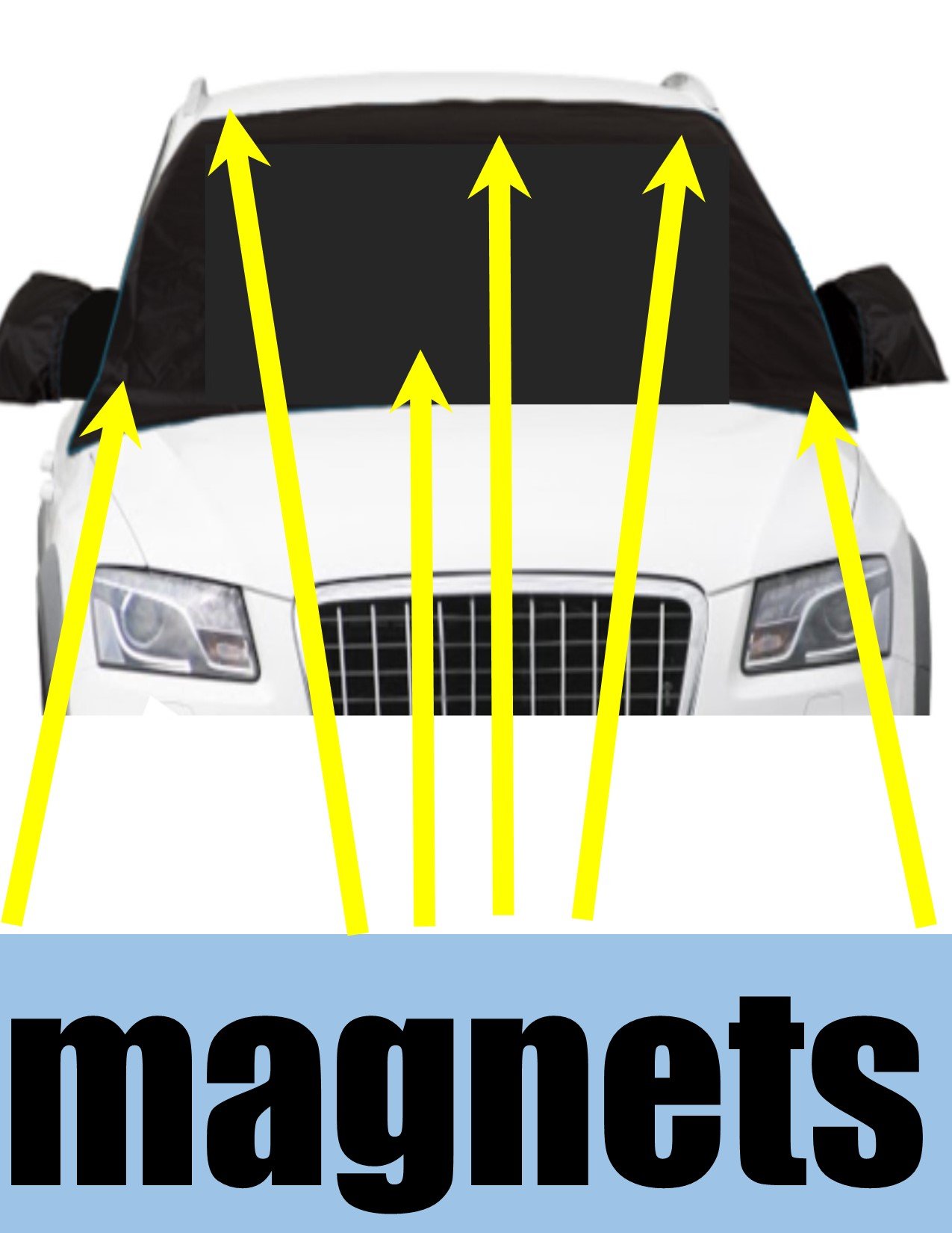 APSG Premium Magnetic Car Windshield Cover - Snow, Frost, Rain Protection with Mirror Covers | Waterproof Winter Car Accessory | Perfect for Parking, Travel & Extreme Weather Protection