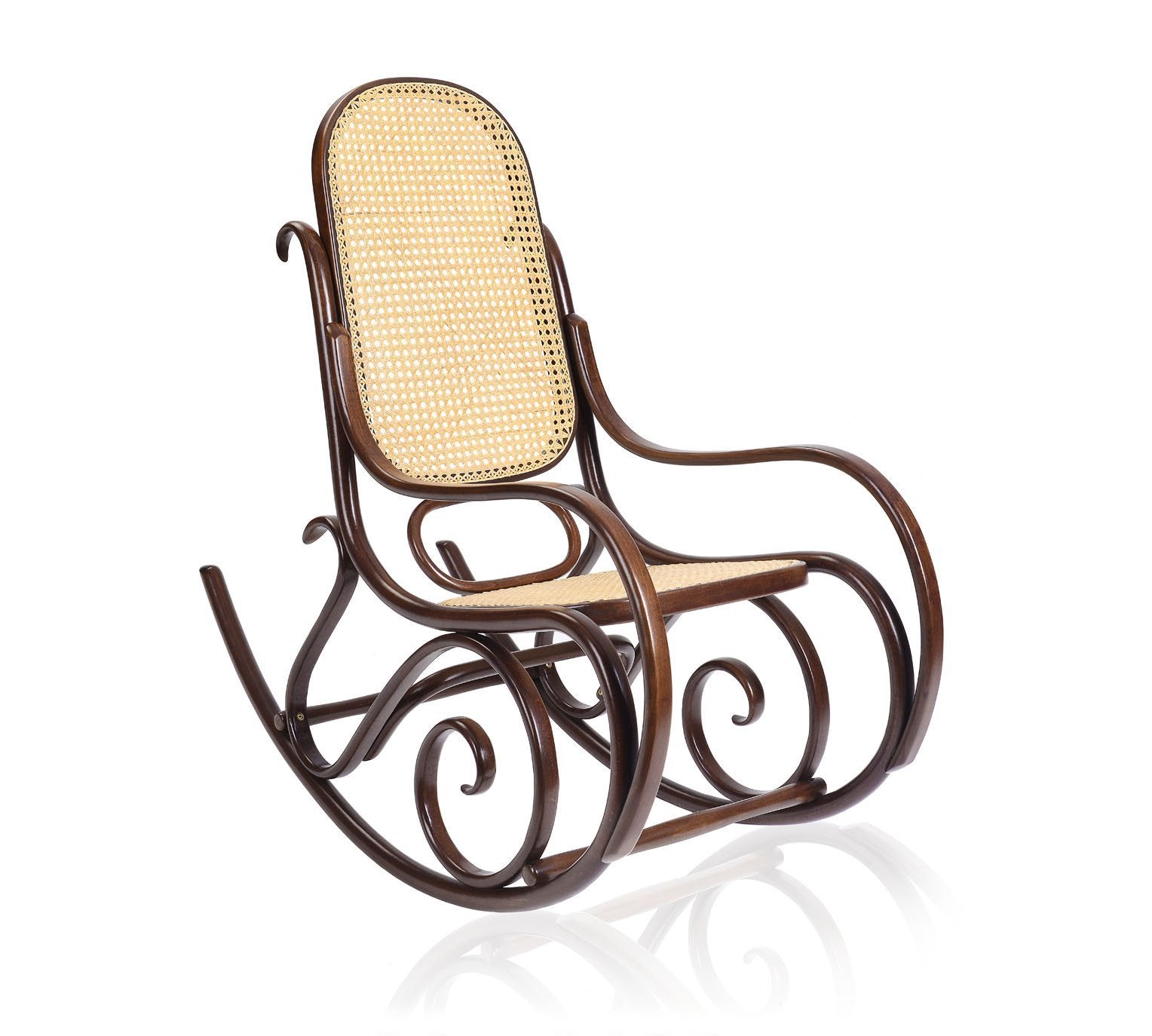 GTV Gebruder Thonet Rocking Chair - Modern Wooden Swivel Lounge Chair for Living Room, Nursery & Outdoor Relaxation
