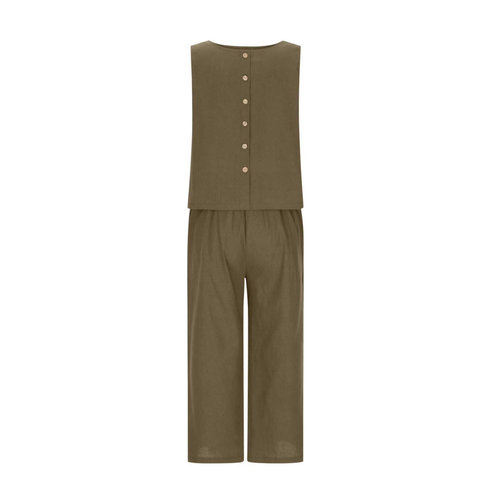 Women's Wide Leg Lounge Pajama Set - 100% Cotton Button Down 2-Piece Oversized Pants & Top - Soft Linen Comfort Outfit for Home, Travel & Casual Wear - Breathable Lounge Wear for Women